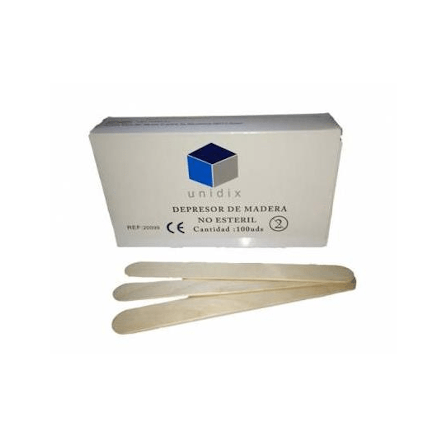 DEPRESOR LINGUAL DE MADERA CAJA DE 100 UDS