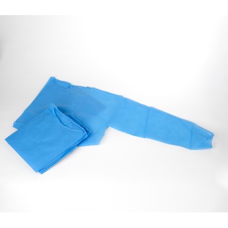 BATA DE TST CON PUÑO ELASTICO AZUL CLARO en Masmedikal.es