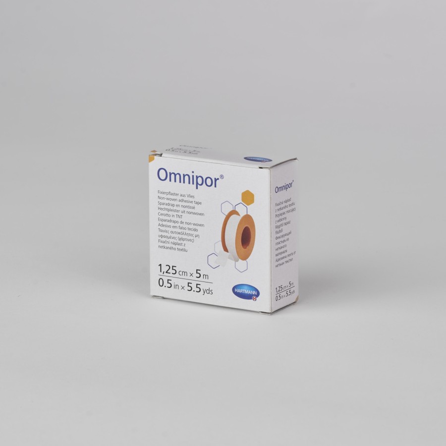 ESPARADRAPO HIPOALERGENICO DE PAPEL OMNIPOR 5 M - 1,25 cm en Masmedikal.es